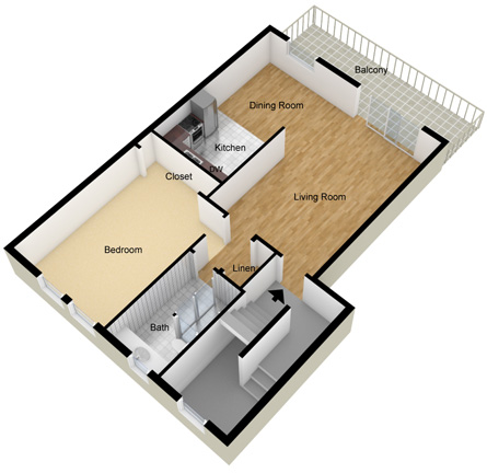 Colonial Point one bedroom, one bath