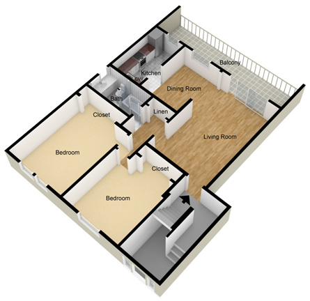 Colonial Point two bedroom, one bath