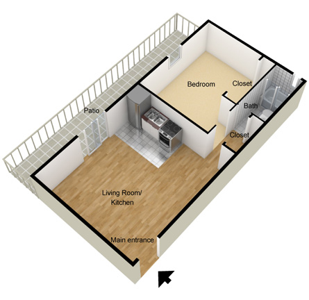 Colonial Point one bedroom, one bath junior